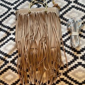 Brown fringe purse
